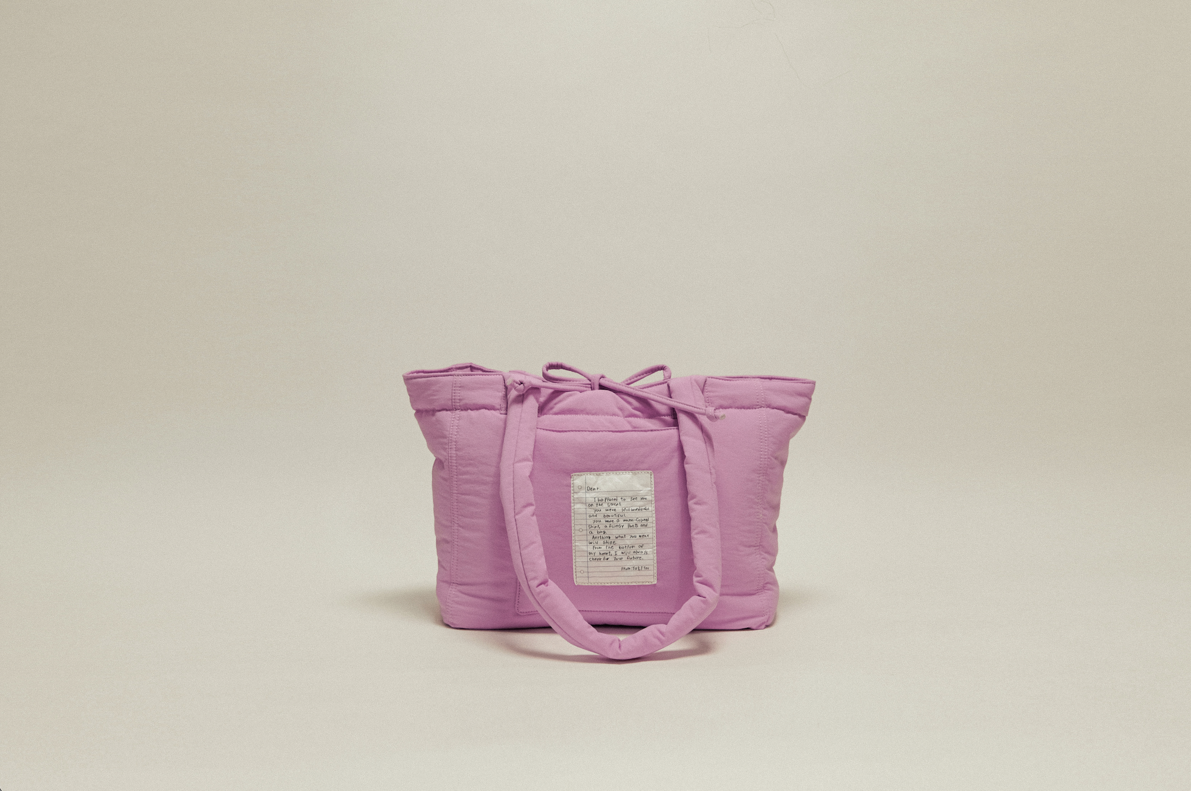 雲朵蓬鬆填充托特包 L - 粉