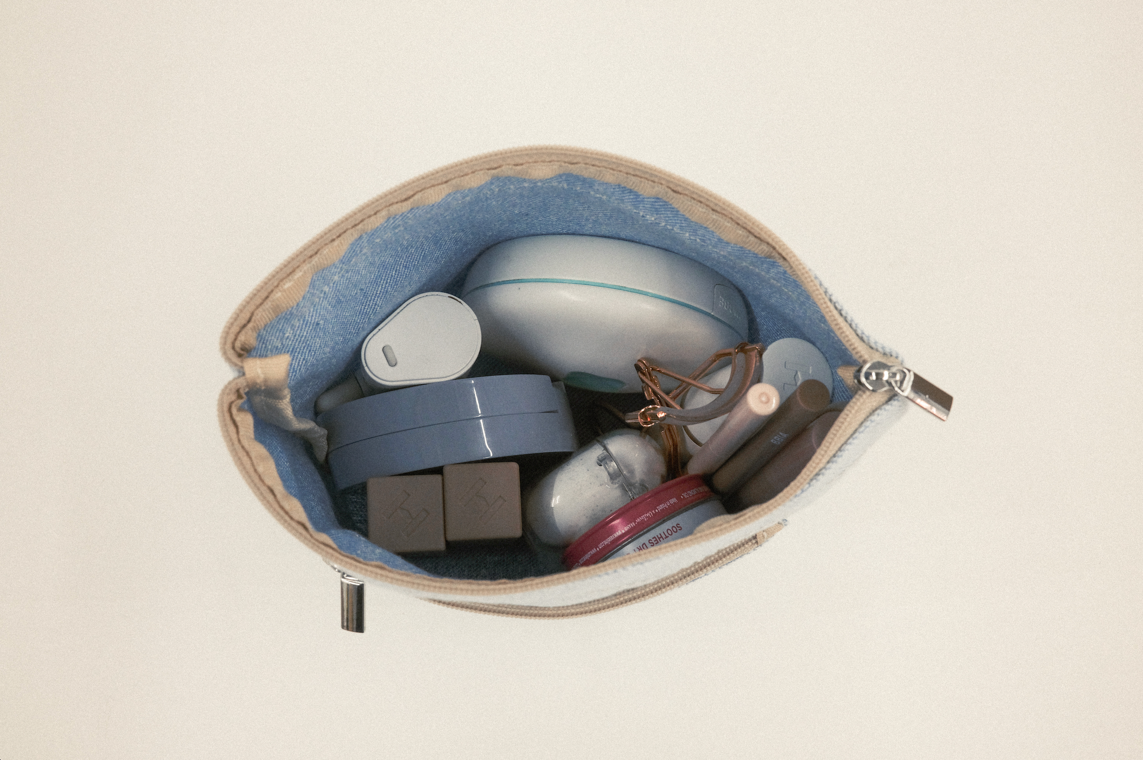 帆布信件口袋隨身收納包 - 丹寧