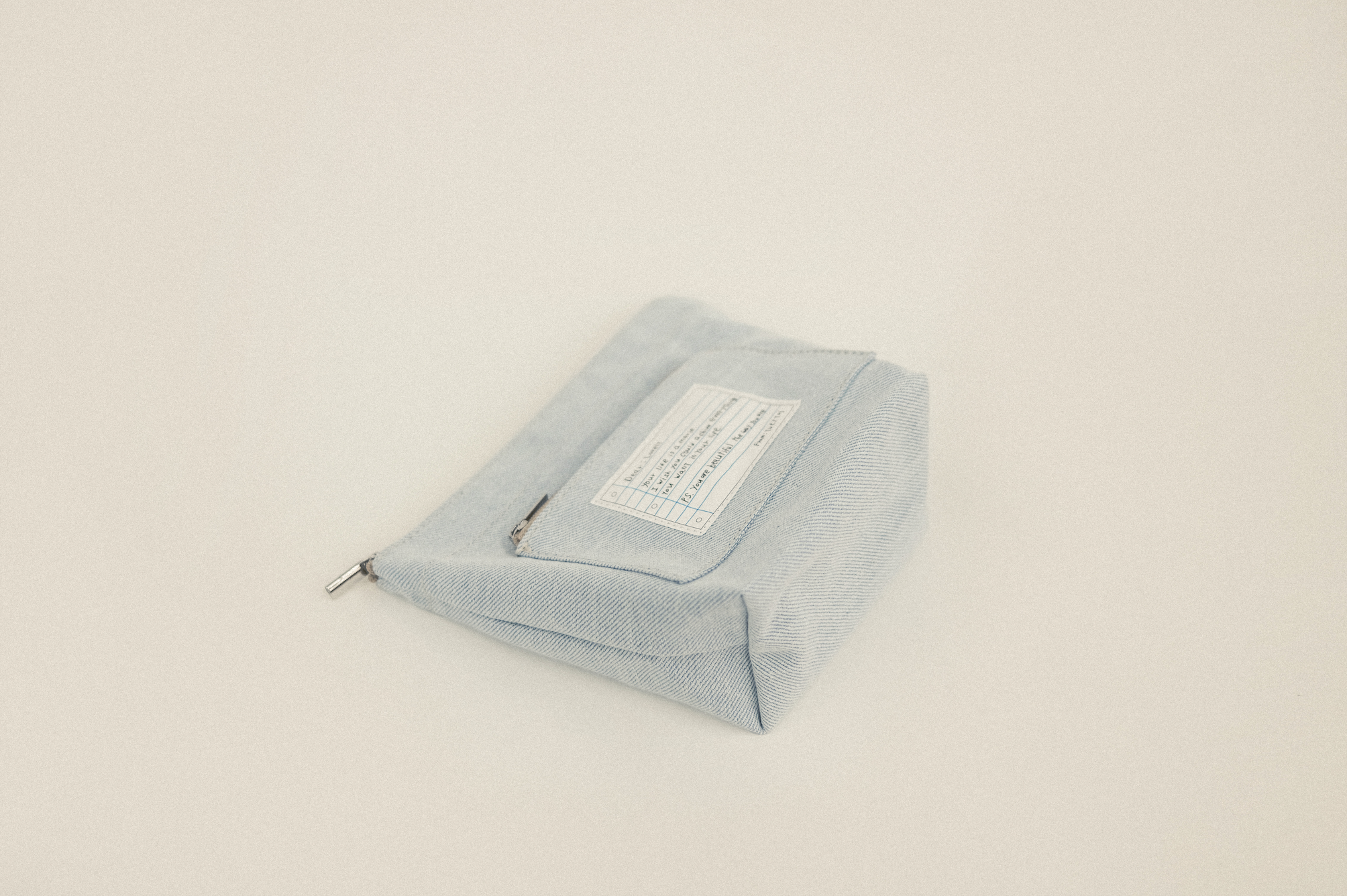 帆布信件口袋隨身收納包 - 丹寧