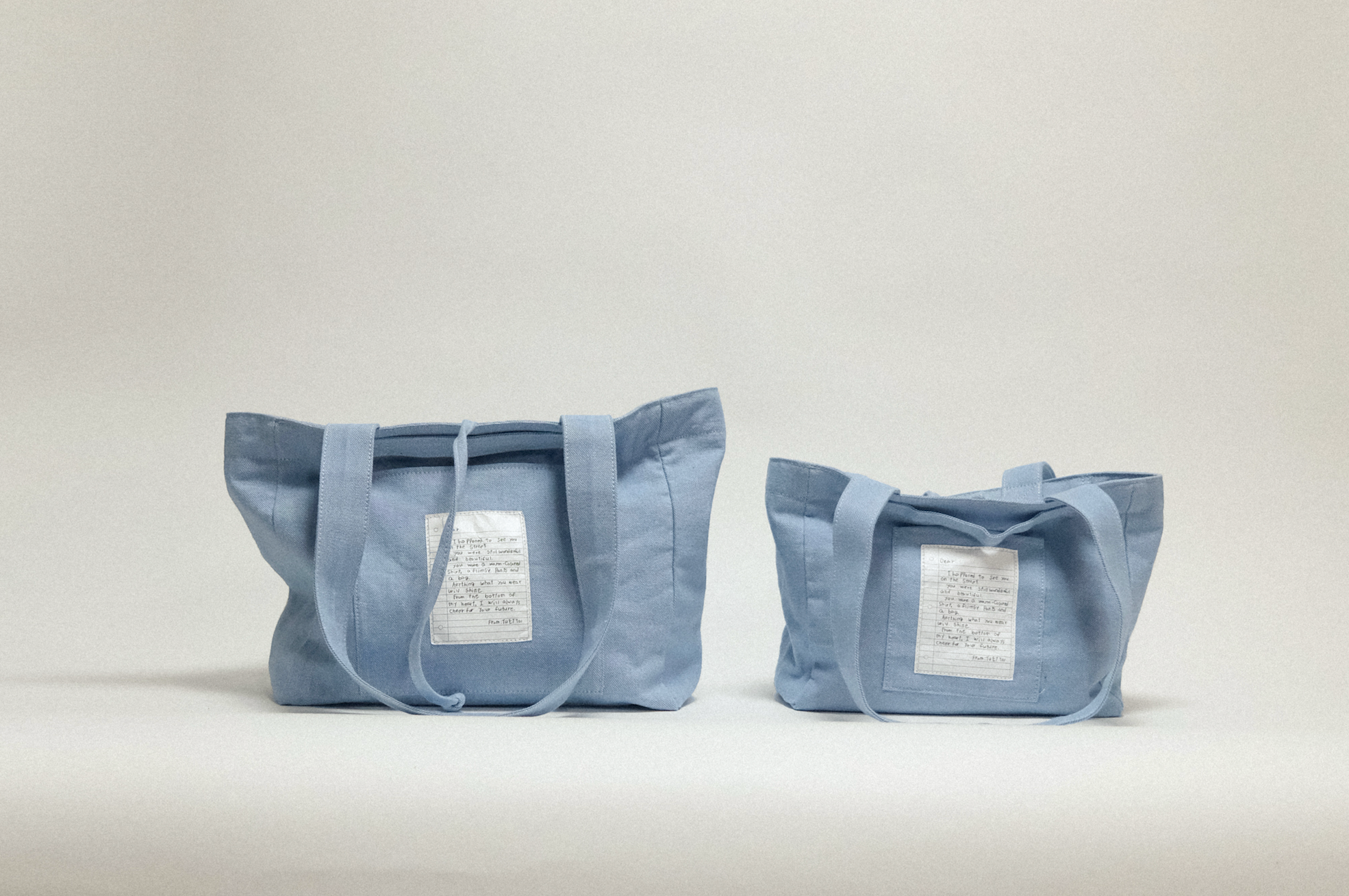 雙面兩用 復古帆布托特包 M - 丹寧藍