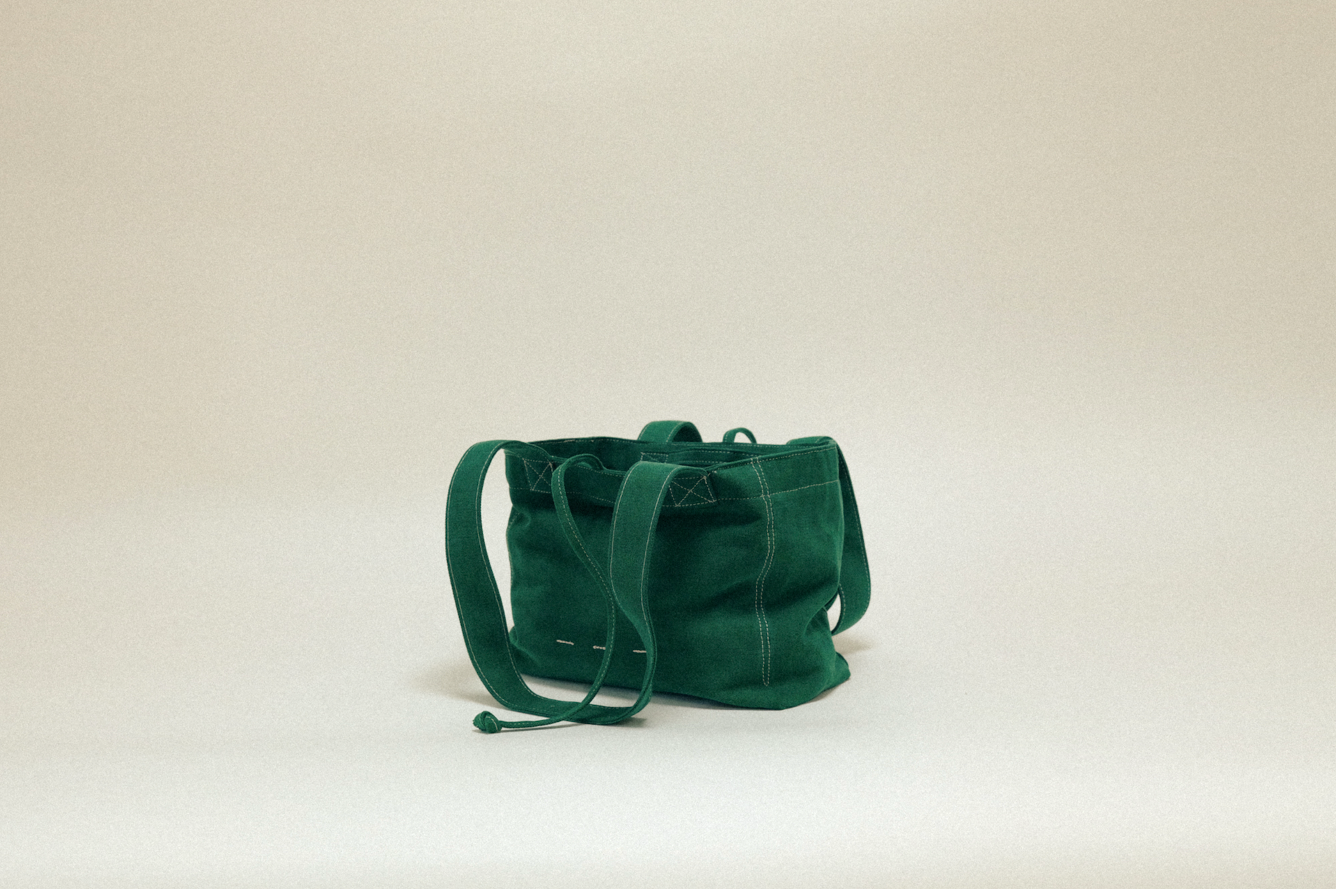 雙面兩用 復古帆布托特包 M - 綠色