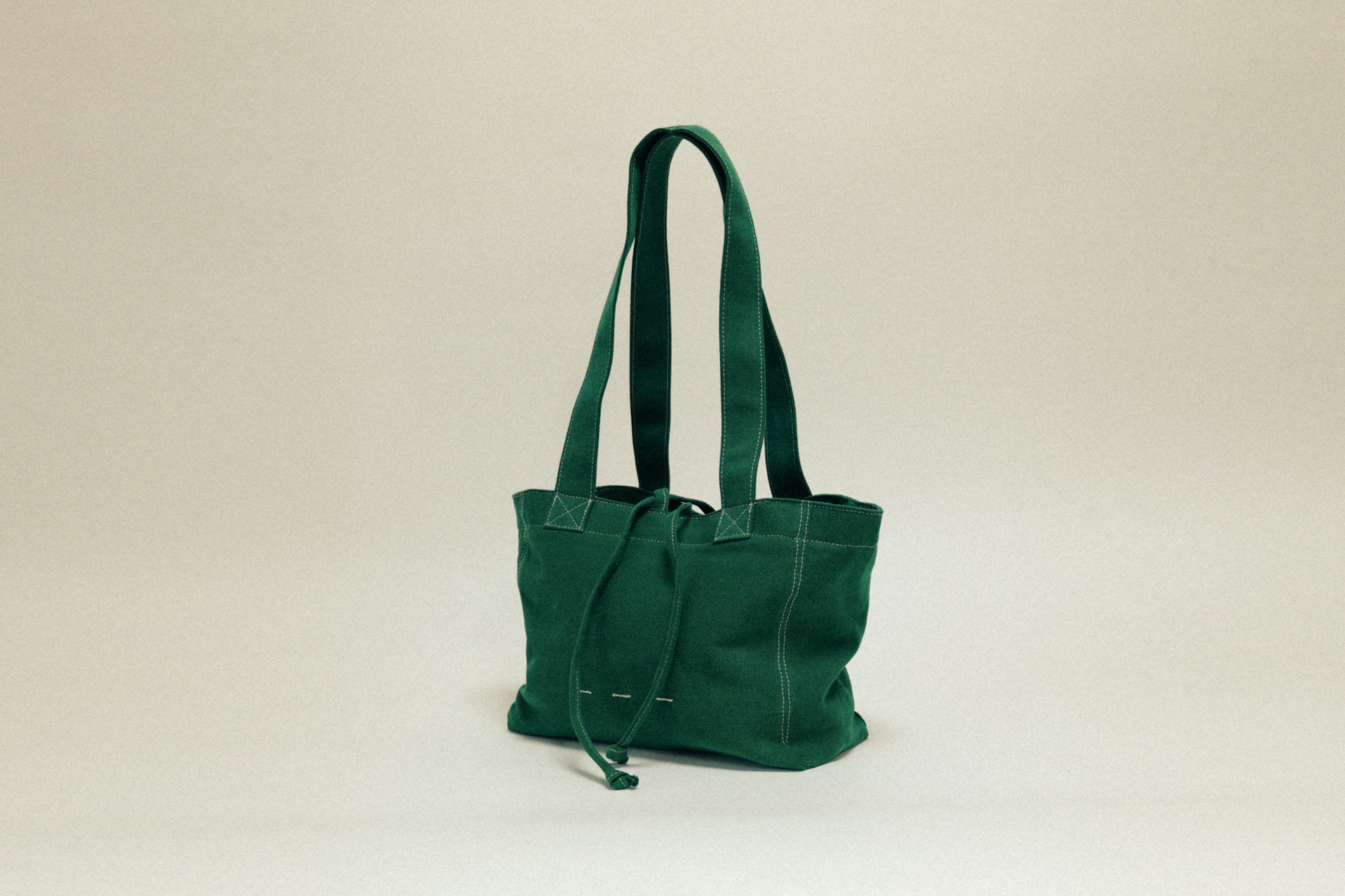 雙面兩用 復古帆布托特包 M - 綠色
