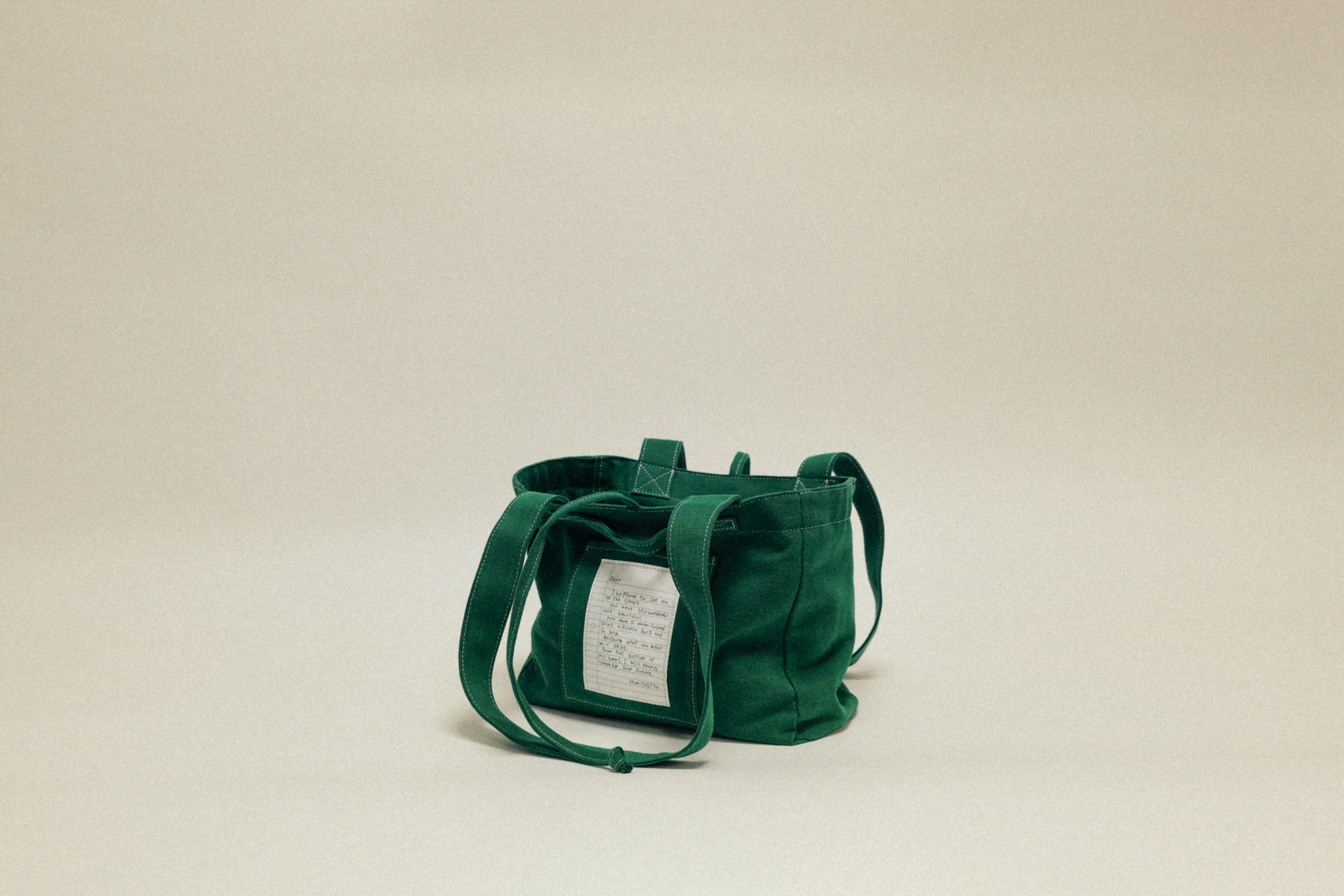 雙面兩用 復古帆布托特包 M - 綠色