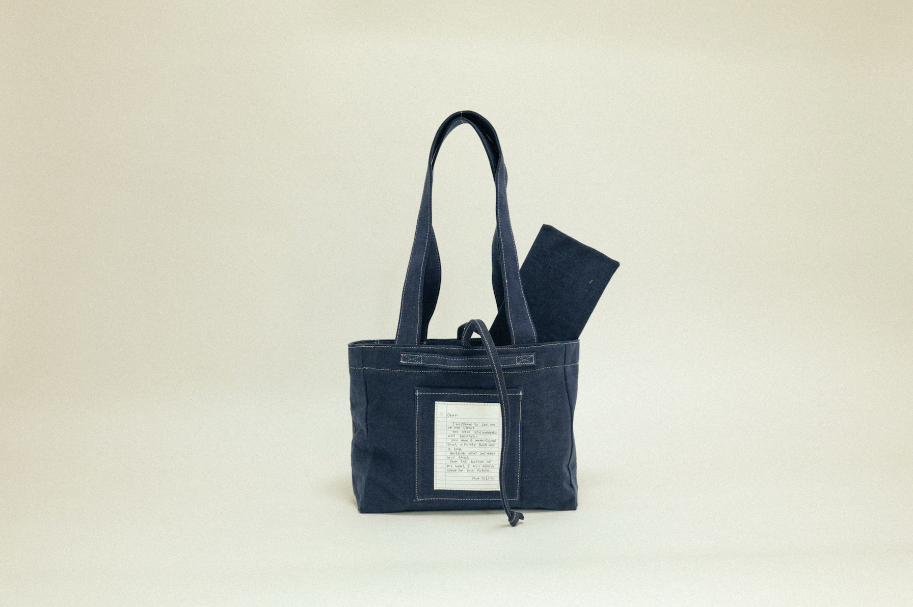 雙面兩用 復古帆布托特包 M - 海軍藍