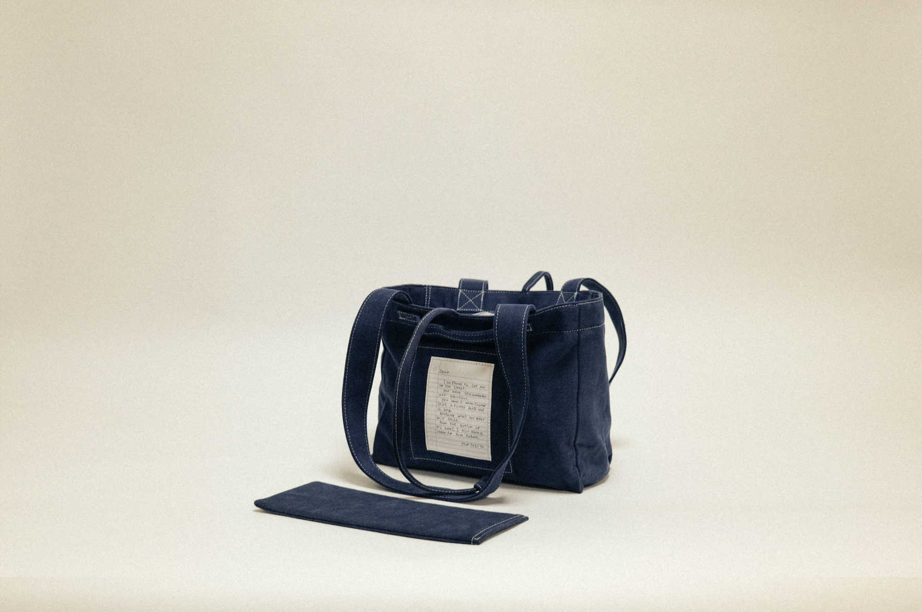 雙面兩用 復古帆布托特包 M - 海軍藍