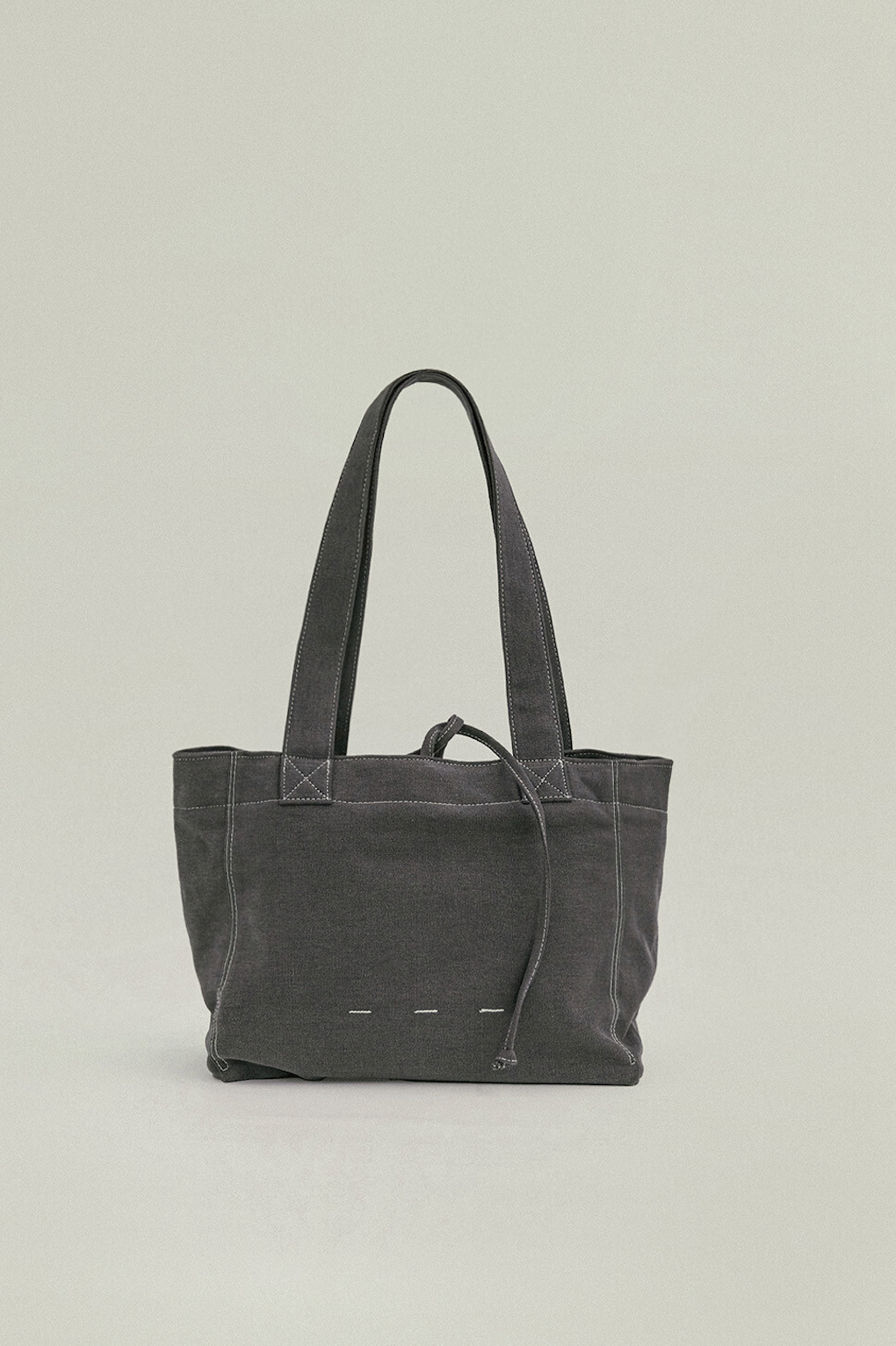 雙面兩用 復古帆布托特包 M- 炭灰