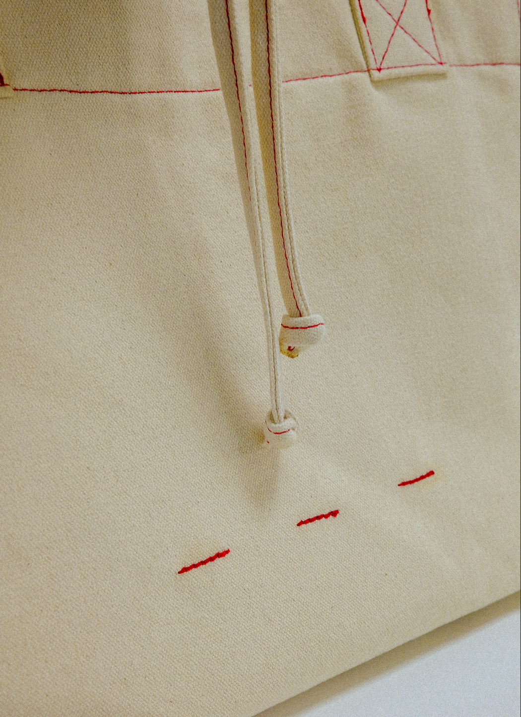 雙面兩用 復古帆布托特包 L - 奶油原色