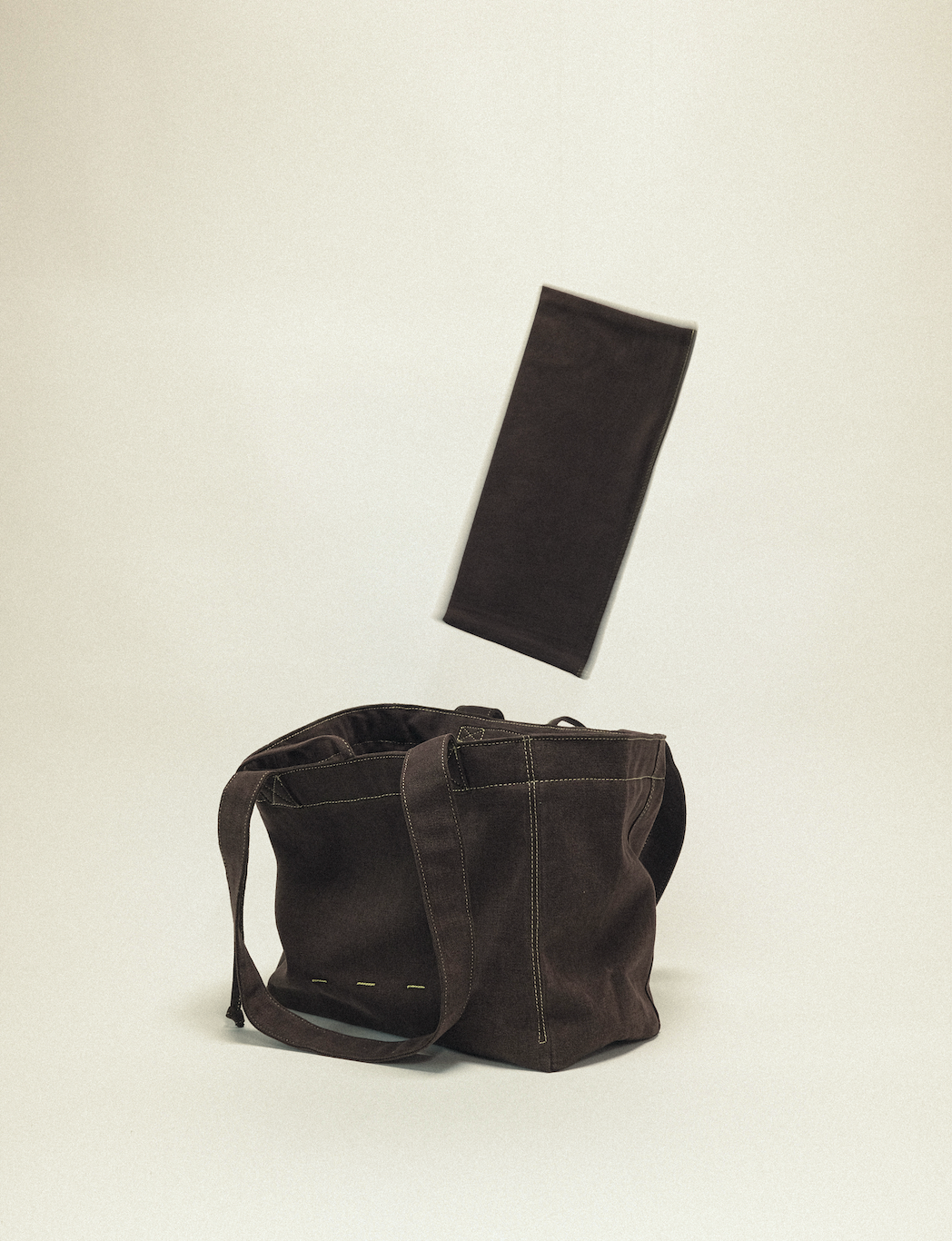 雙面兩用 復古帆布托特包 L - 咖啡色