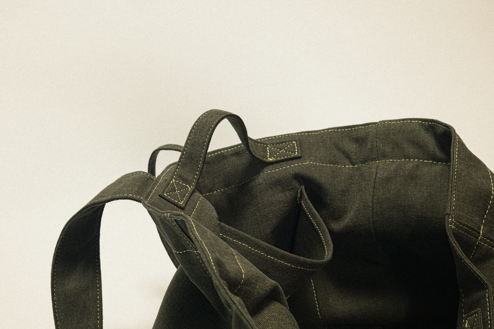 雙面兩用 復古帆布托特包 L - 墨綠