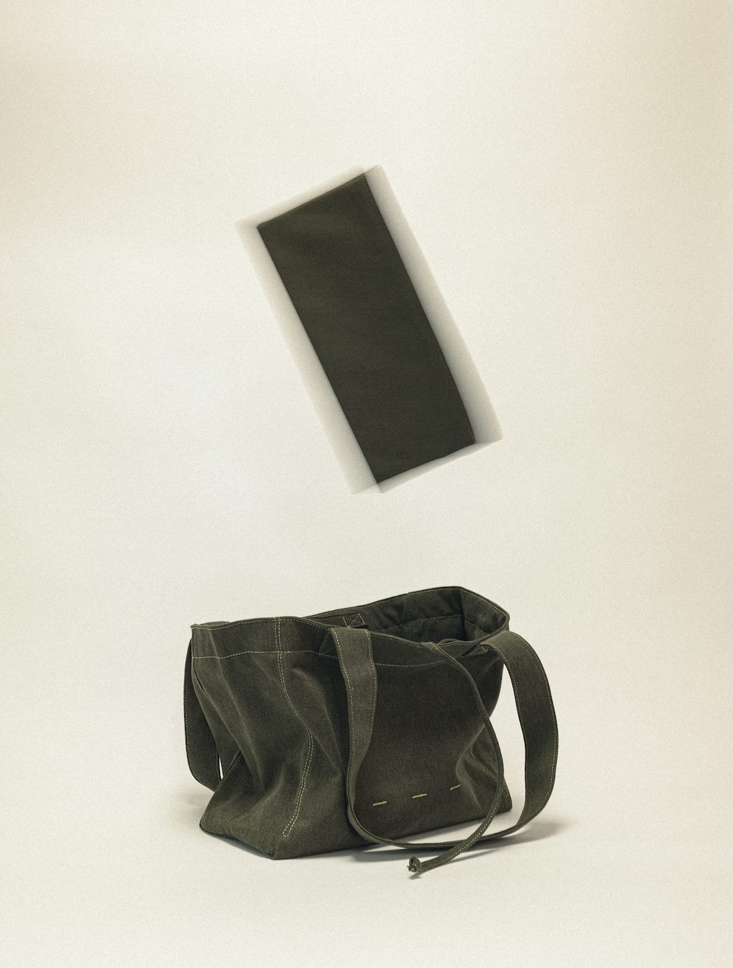 雙面兩用 復古帆布托特包 L - 墨綠