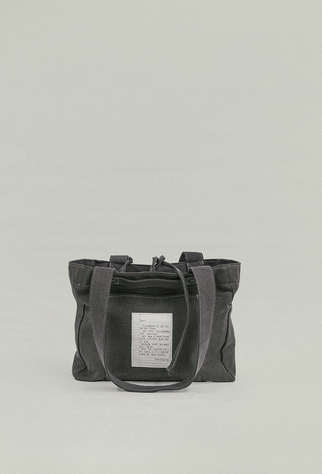雙面兩用 復古帆布托特包 L - 炭灰