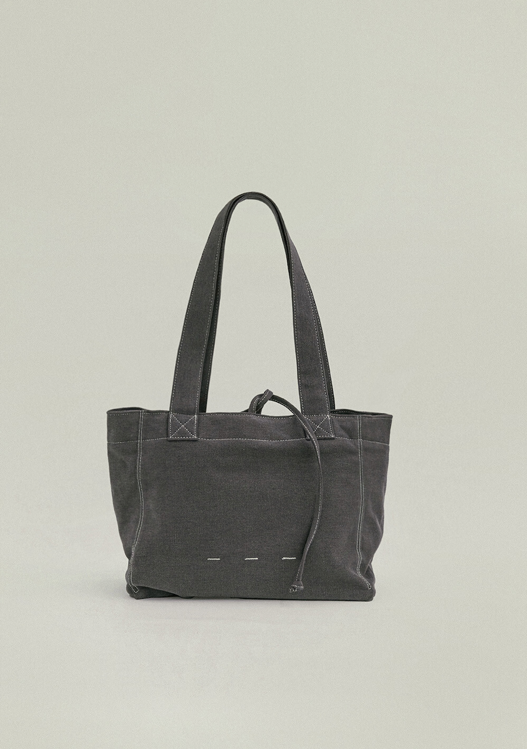 雙面兩用 復古帆布托特包 L - 炭灰