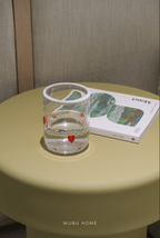 愛心玻璃胖胖杯 - 紅色