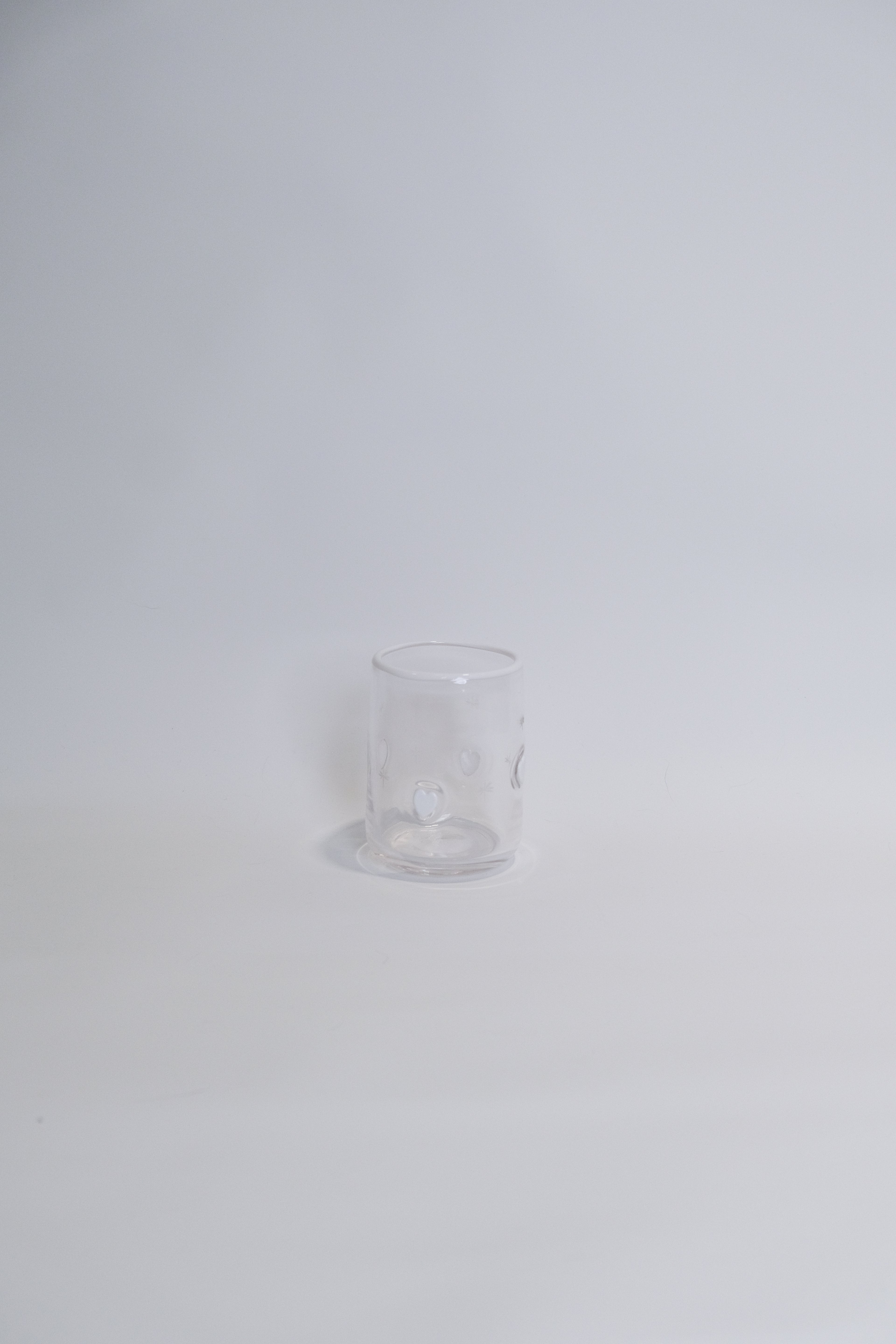 愛心玻璃胖胖杯 - 白色