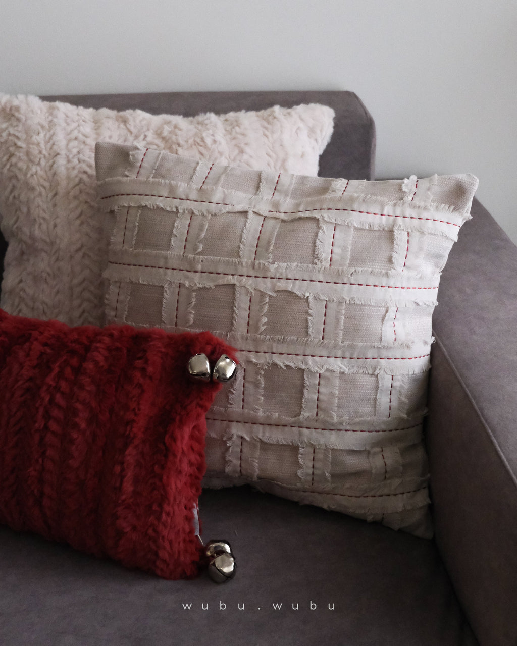 Noël 格子車線抱枕套