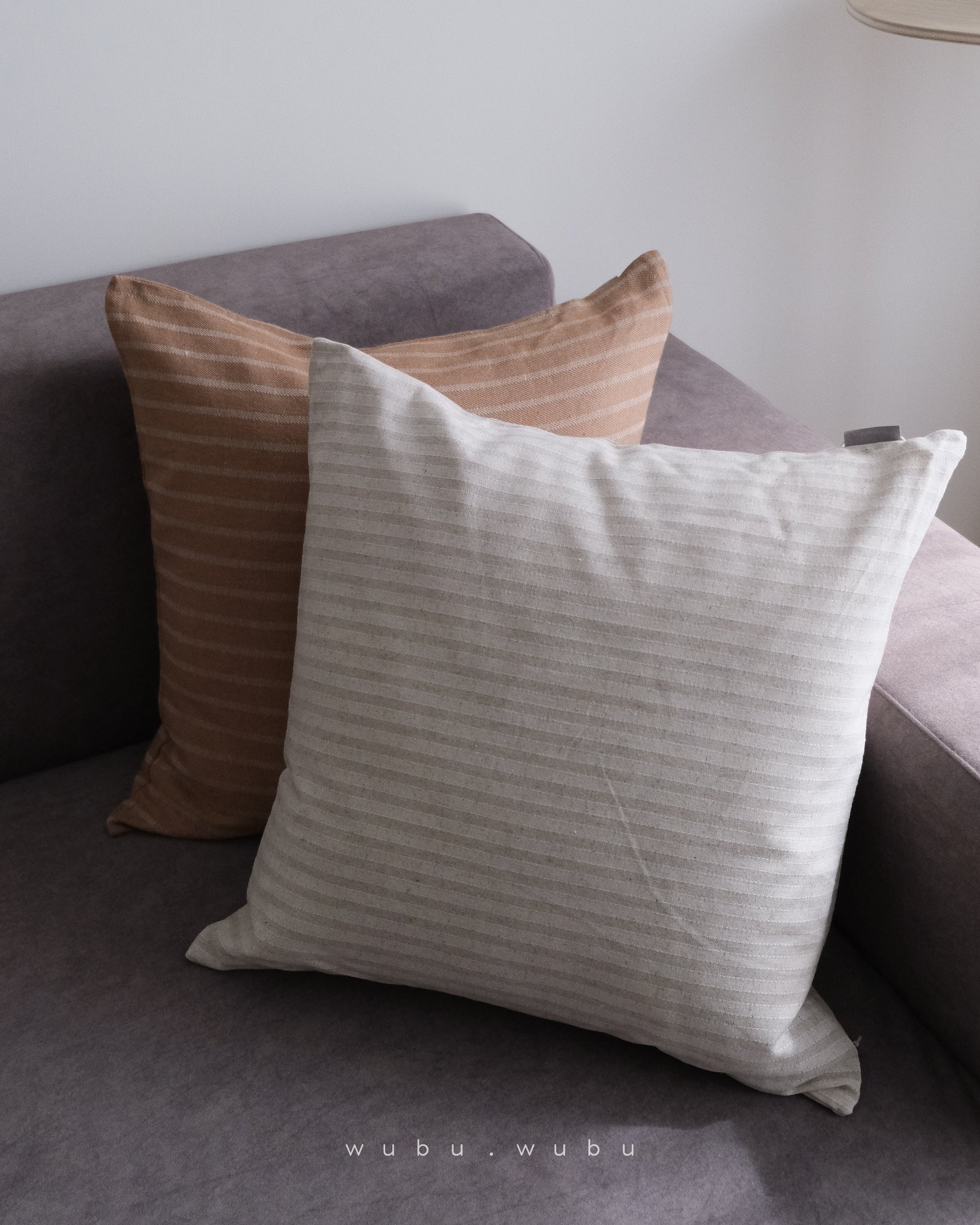 Crema 棉麻寬線抱枕套