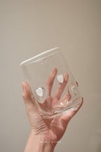 愛心玻璃胖胖杯 - 白色