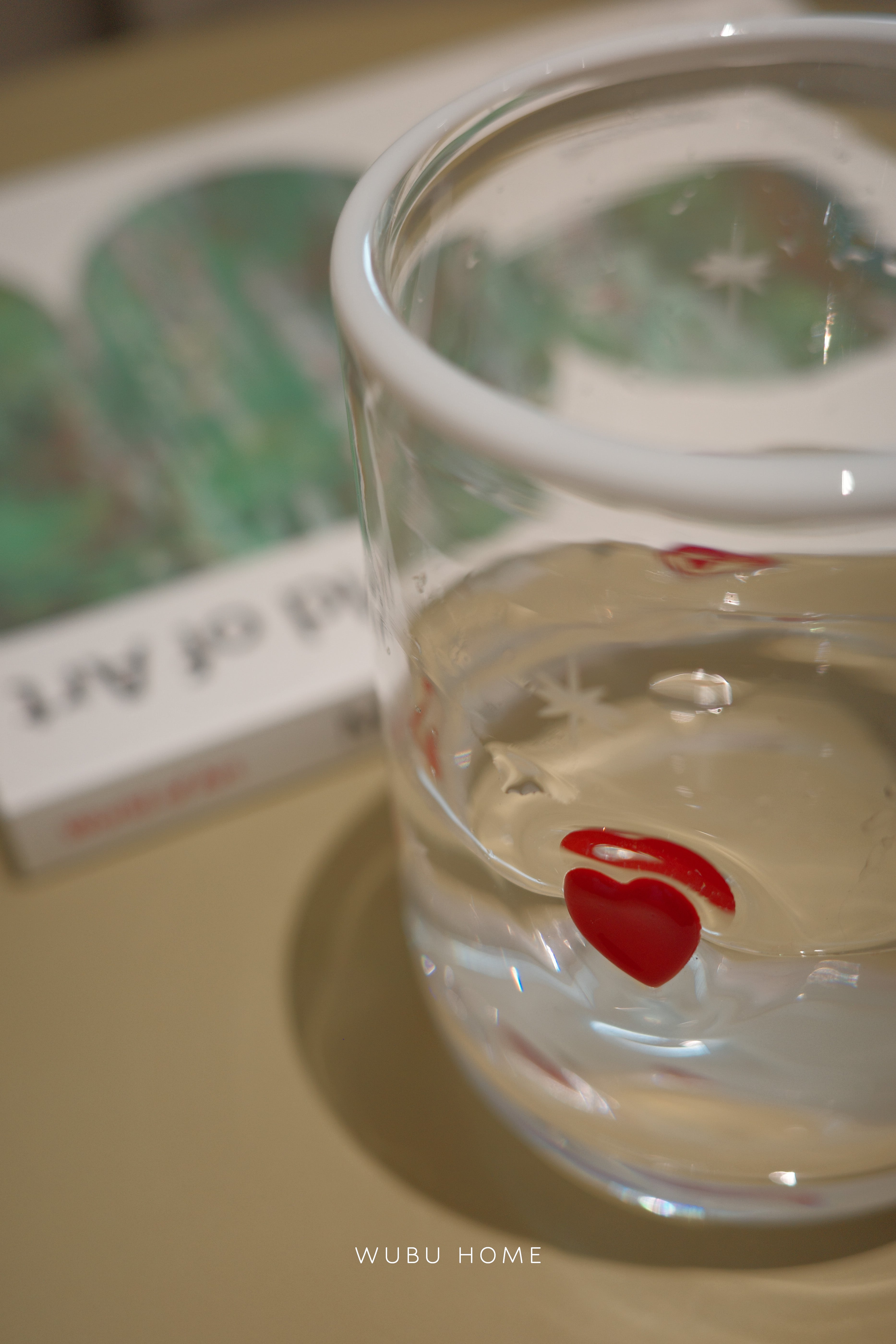 愛心玻璃胖胖杯 - 紅色